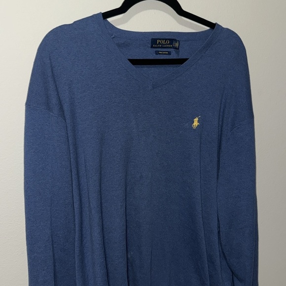 Polo Ralph Lauren Mens 100% Pima Cotton Pullover Sweater Blue XXL Tall EUC - Picture 5 of 7